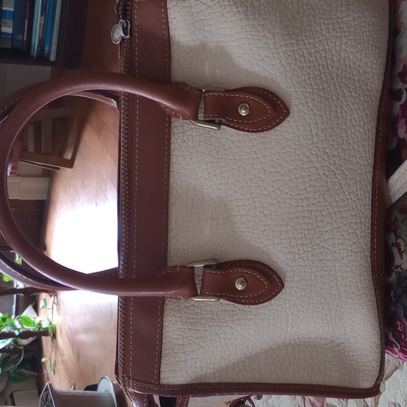 Vintage Bone and Brown All Leather Dooney & Burke - Picture 9 of 11